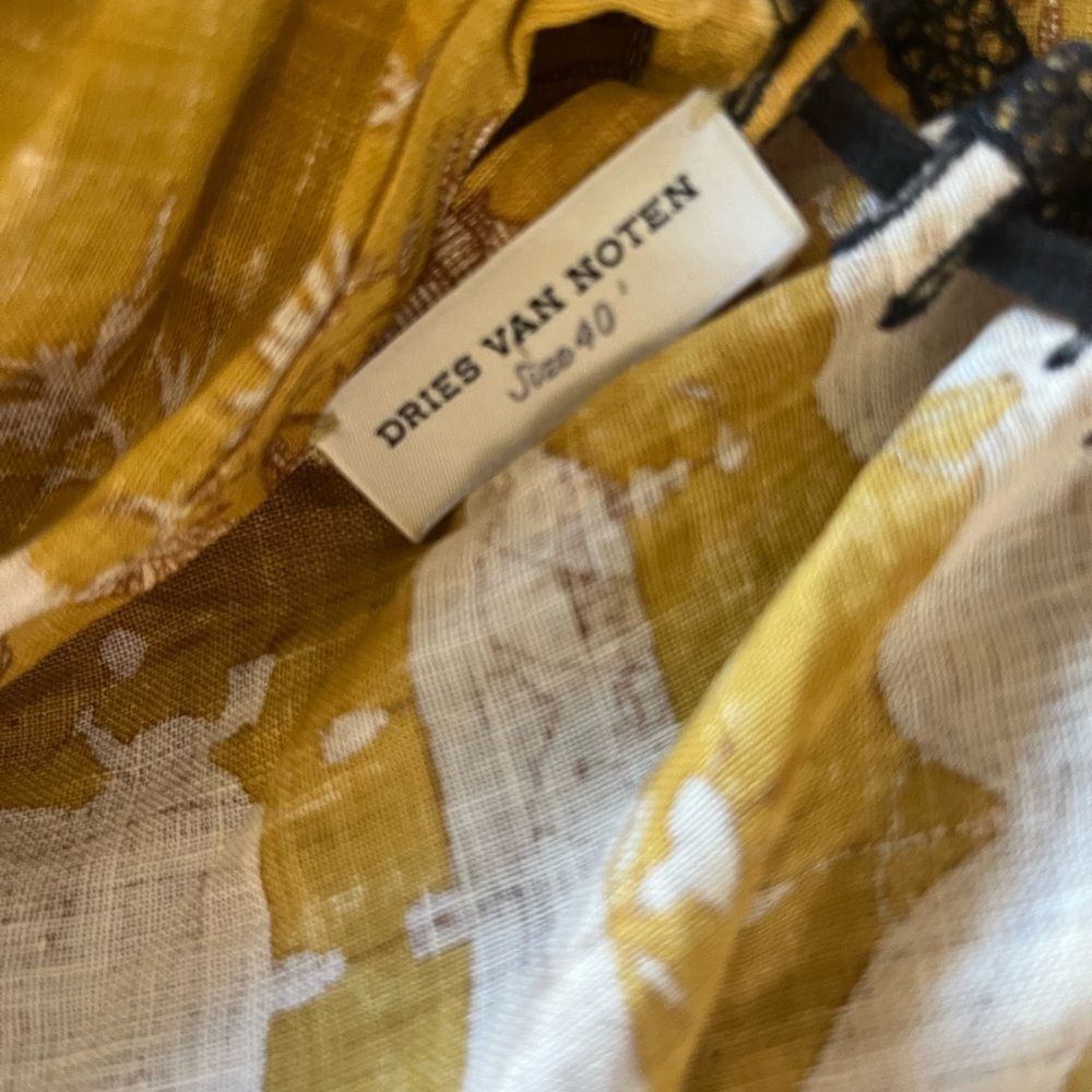 Dries Van Noten Linen Oriental Toile Coquette Tank Maxi Dress Women’s 12 Or M - Picture 6 of 9